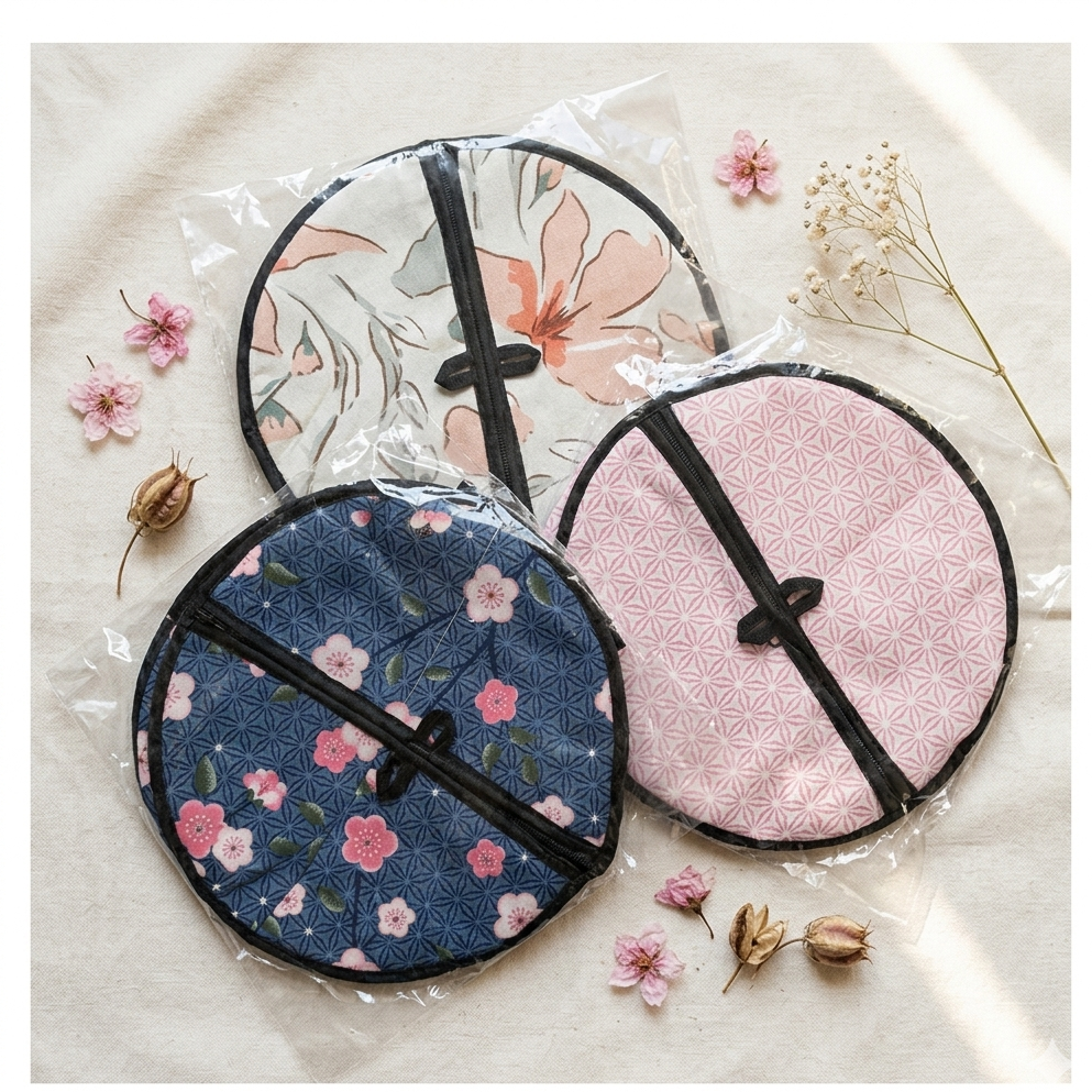 Roti Chapati Cotton Cover Bag With Round Zip Opening Keeps Rotis Fresh And Warm ( Random Design And Colour ) buy online in Pakistan