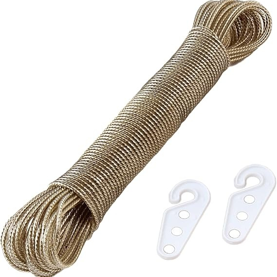 Portable Laundry Rope Clothesline – Adjustable Clothes Drying Line with Hooks | Strong & Durable for Indoor & Outdoor Use (10 Meter) buy online in Pakistan