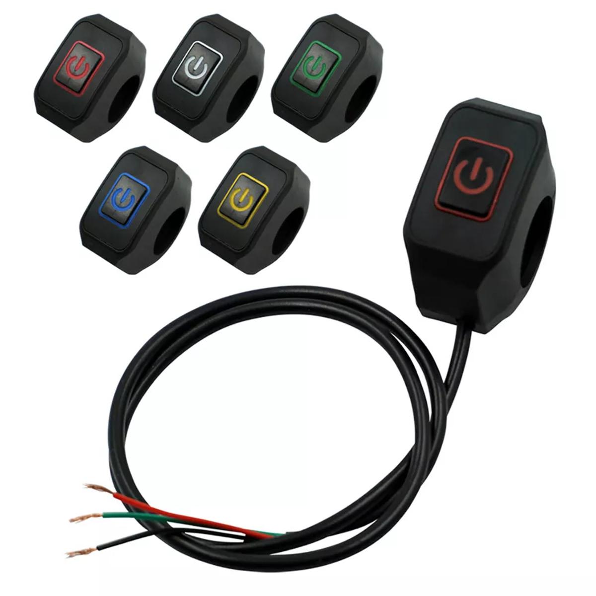 Motorcycle On Off LED Switch Push Button Handlebar Mount | Random Color buy online in Pakistan