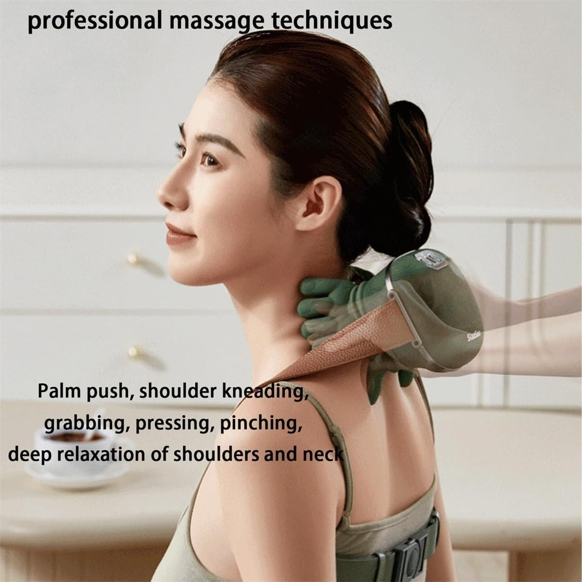 Smart Finger Pressure Neck Massager – Electric Deep Kneading Heated Back & Shoulder Massager | Pain Relief Relaxation Device for Home, Office & Car thumbnail 5