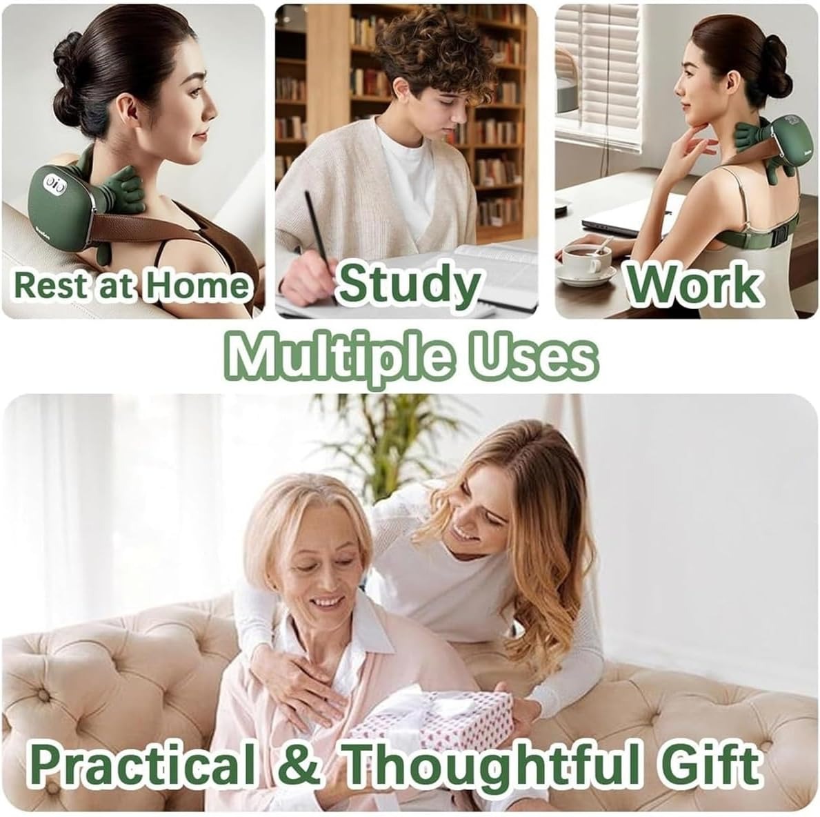 Smart Finger Pressure Neck Massager – Electric Deep Kneading Heated Back & Shoulder Massager | Pain Relief Relaxation Device for Home, Office & Car thumbnail 3