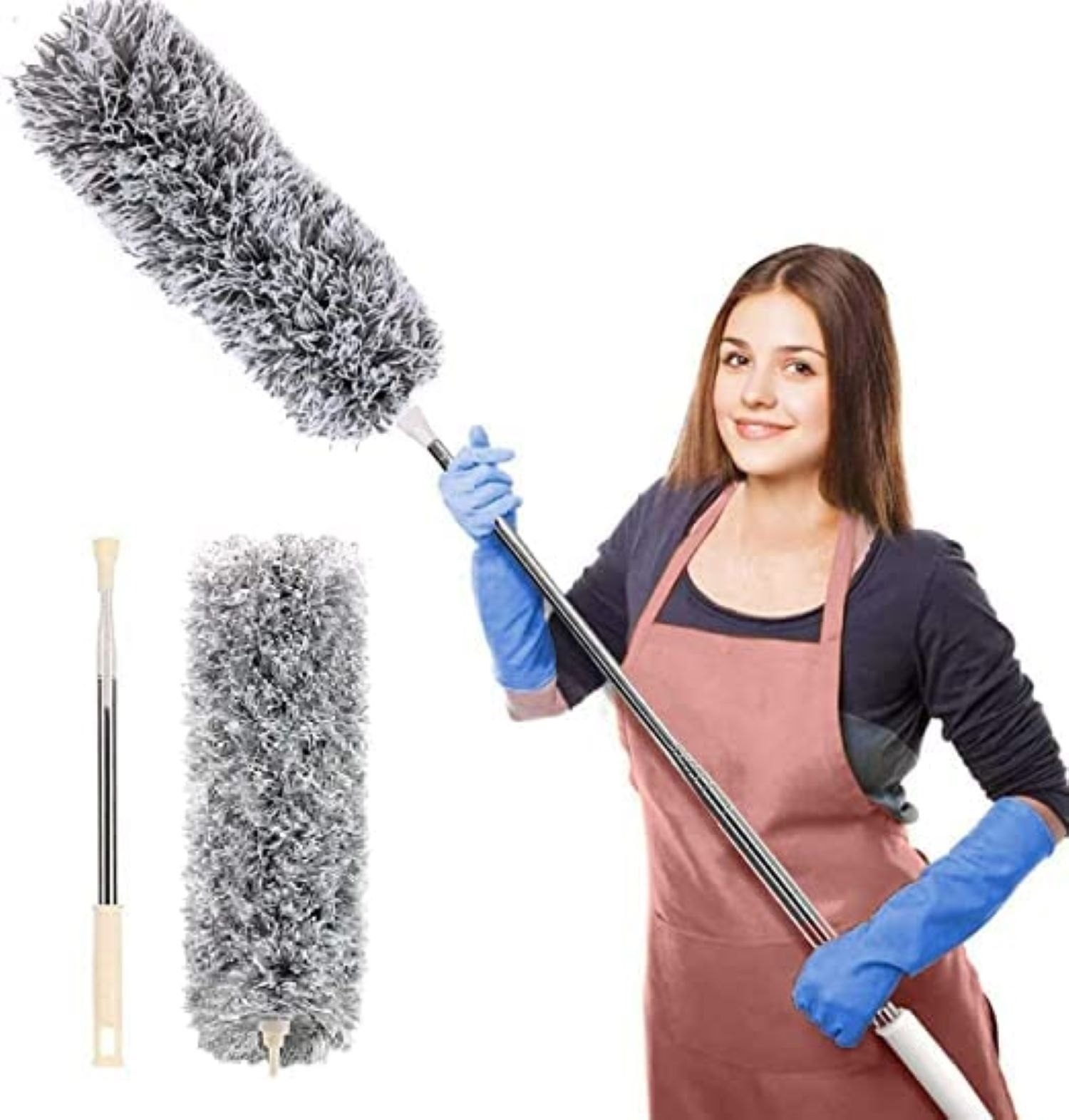 Extendable Microfiber Duster Feather Duster With Extra Long Pole Bendable Washable Head For Ceiling Fans Cars Blinds Cobweb ~ 2.25 Meter buy online in Pakistan