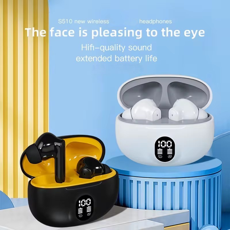 Professional Display Stereo 895B Wireless Bluetooth Earbuds With Mic LED Display Type C Fast Charging For Android IPhone (Random Color) view 2