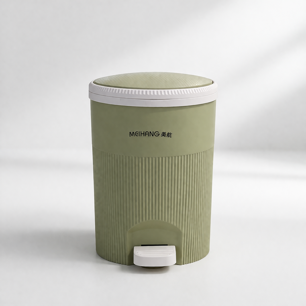 Royal Round Garbage Bin With Pedal - Standard size Trash Can with Lid for Kitchen, Bathroom & Office buy online in Pakistan