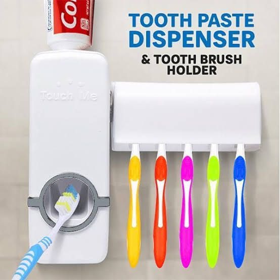 Automatic Toothpaste Dispenser With Toothbrush Holder Easy Use Bathroom Accessory buy online in Pakistan
