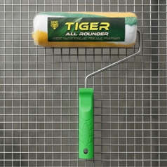 Tiger All-Rounder 9-Inch Professional Paint Roller – Multi-Purpose Wall Painting Tool with Ergonomic Green Handle – High-Absorbency 9