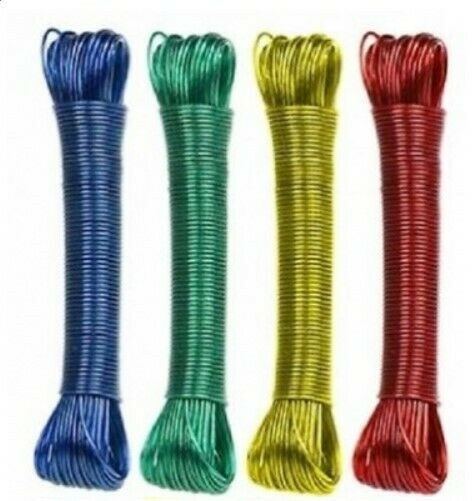 20M PVC Coated Metal Laundry Rope with Tensioner – Strong Outdoor Clothesline Wire (Random Color) buy online in Pakistan