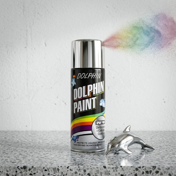 Dolphin Chrome Silver Spray Paint 300ml – High Shine Metallic Finish Spray buy online in Pakistan