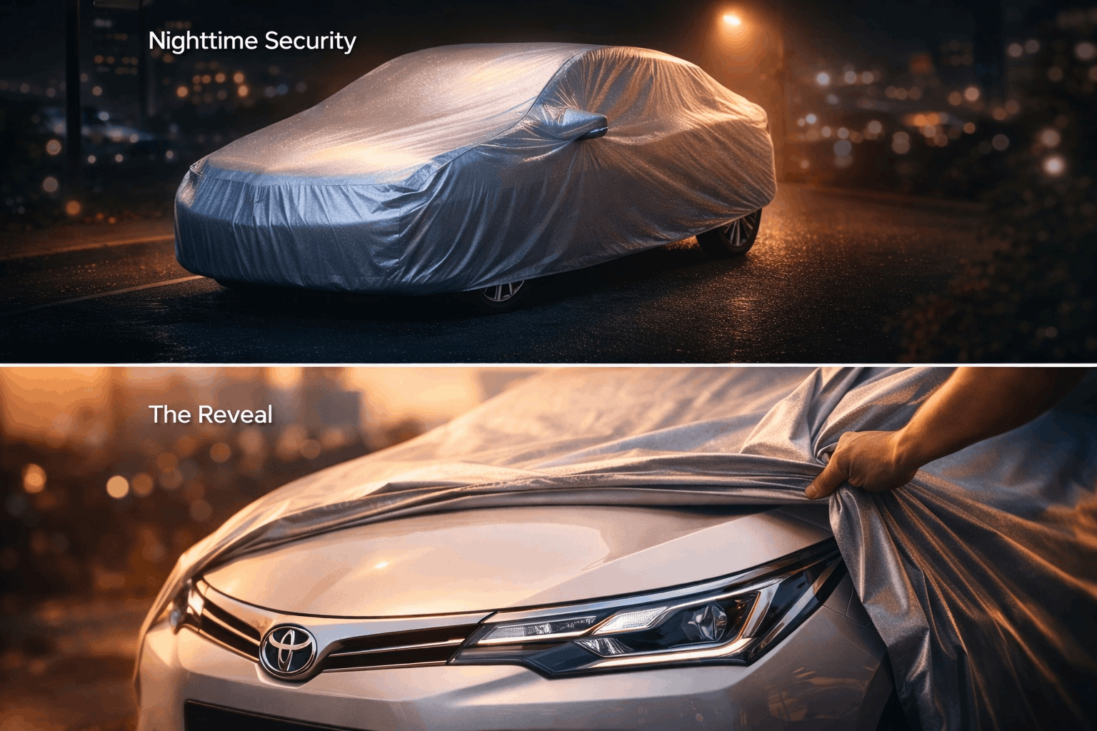 Toyota Corolla (2006–2023) Silver Parachute Car Top Cover – Waterproof, Dustproof, Heat Resistant Full Body Protection buy online in Pakistan
