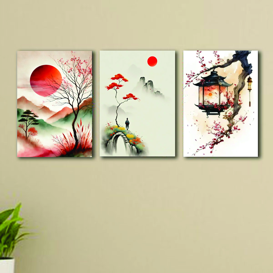 3pcs nature sticky phototile wall frames for home decor 8x11 buy online in Pakistan