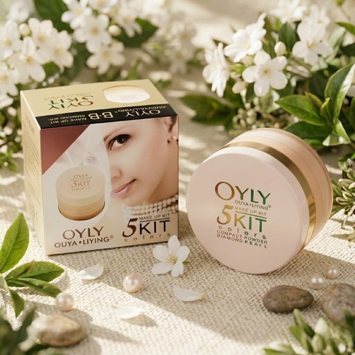 OYLY 5 In 1 Compact Face Powder Kit With 5 Shades Long Lasting Smooth Finish buy online in Pakistan