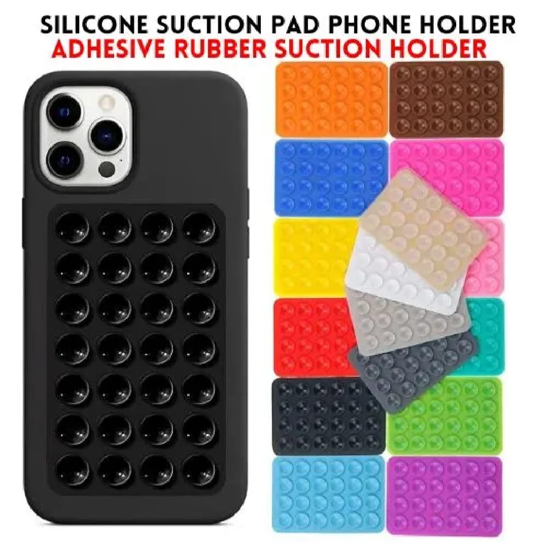 1 PCs Double Side Silicone Suction Pad Phone Holder – Self-Adhesive Square Rubber Grip Pad for All Mobiles & Tablets (Random Color) buy online in Pakistan
