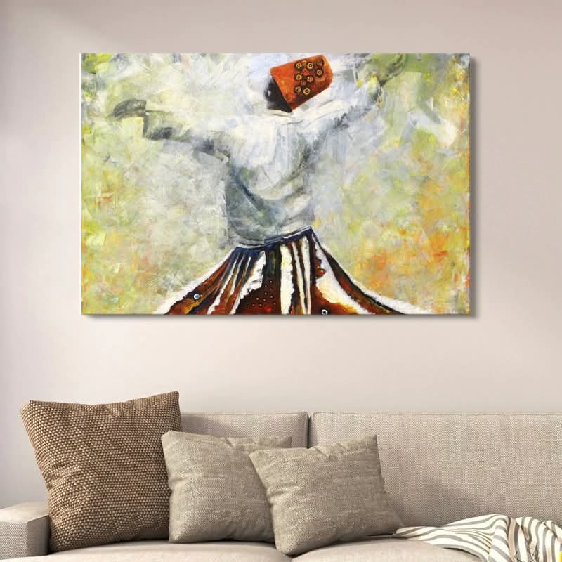 Darwaish & Sufism Canvas Art Depicting Whirling Dervish With Double Tape | 12x16 Inches buy online in Pakistan