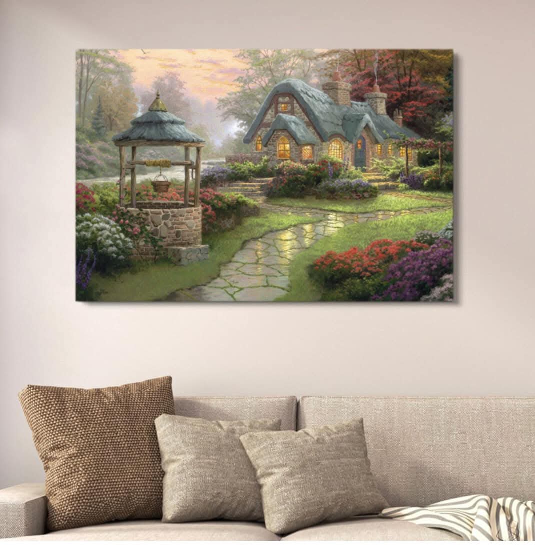 Make A Wish Cottage Canvas Art With Double Tape | 12x16 Inches buy online in Pakistan
