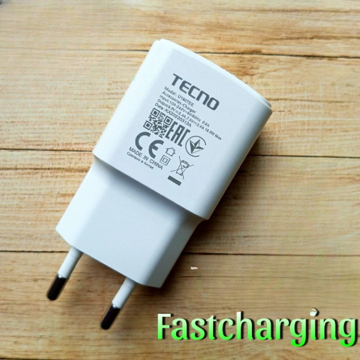 Tecno Fast Charging Charger with USB Cable Complete Set | Original Quality Power Adapter for Tecno Mobile Phones buy online in Pakistan