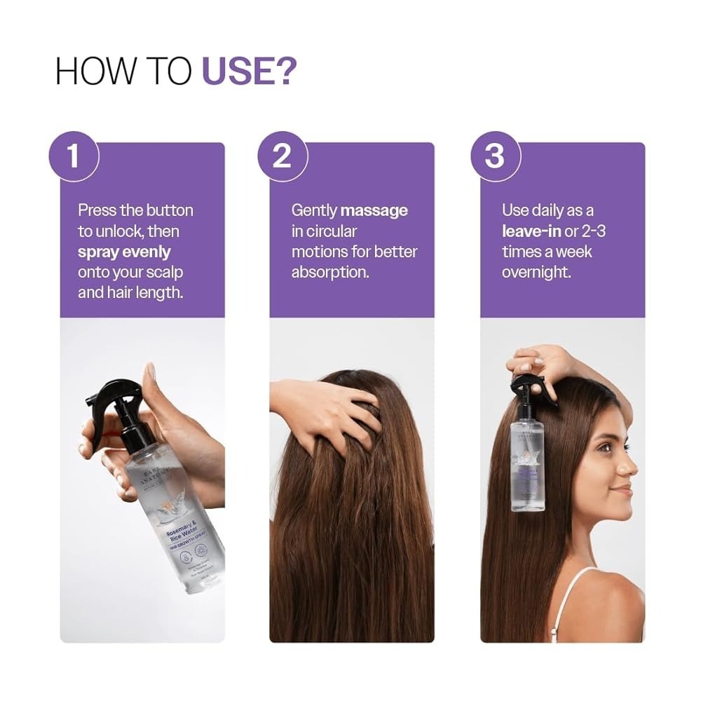 Bare Anatomy Rosemary & Rice Water Hair Growth Spray – 200ml | Strengthen & Thicken Hair view 2