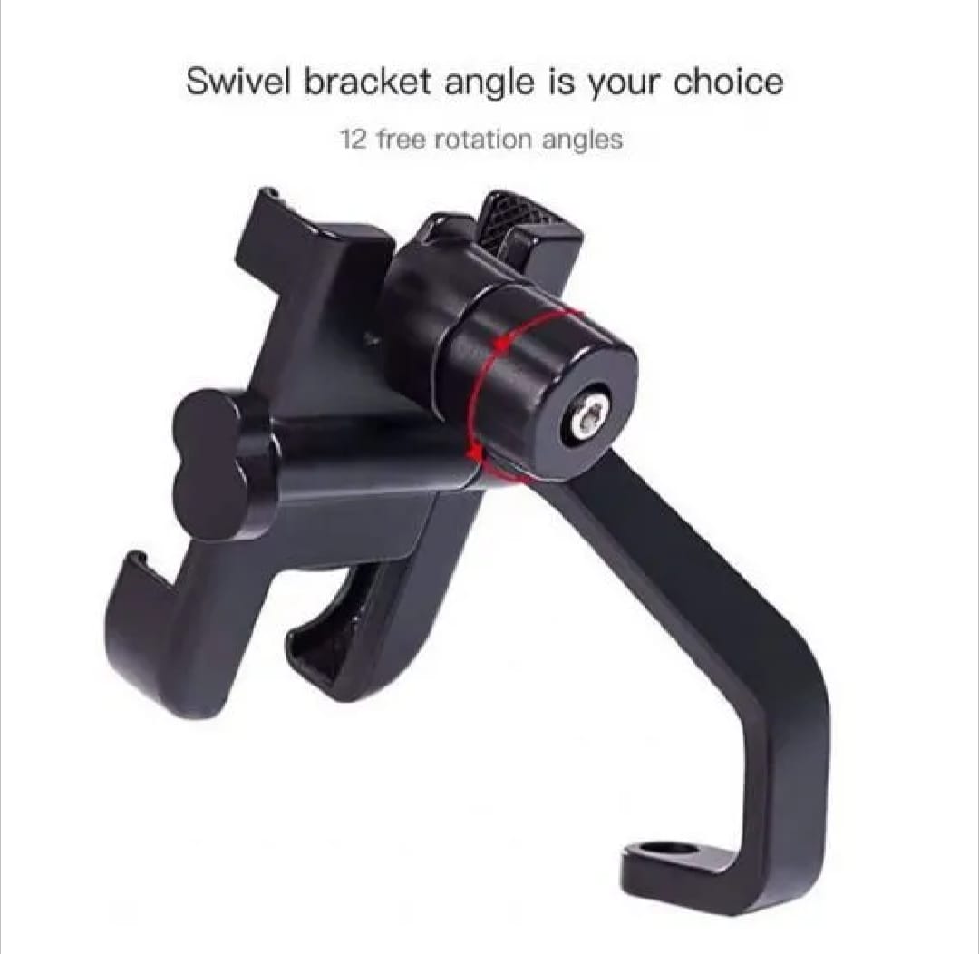 C2 Universal Aluminum Motorcycle Phone Holder – 360° Adjustable Handlebar Mount Stand for Secure Mobile Grip buy online in Pakistan