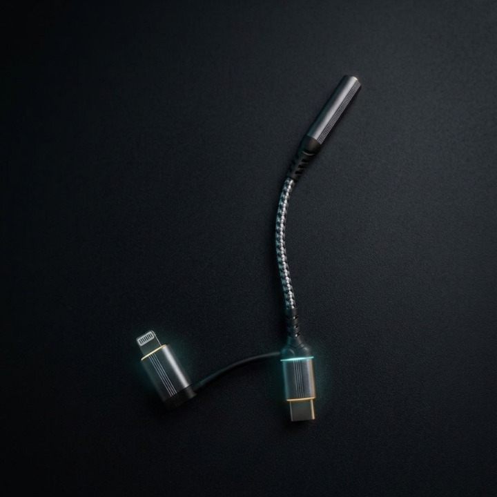 Original 2-in-1 Type-C and Lightning to 3.5mm Headphone Jack Adapter Dual Connector Handfree Audio Converter Direct Plug and Play No Bluetooth Required buy online in Pakistan