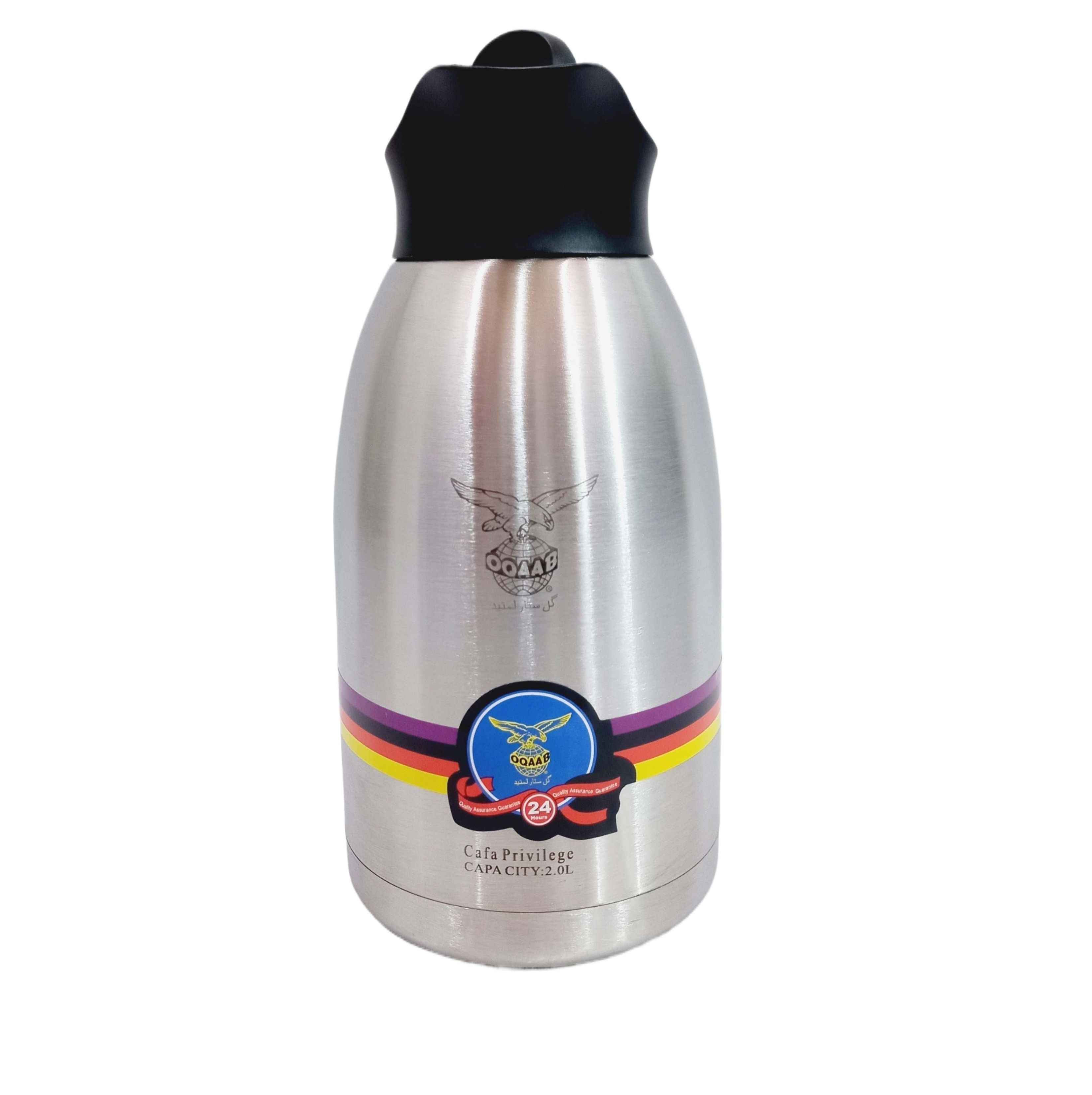 Oqaab 2 Liter Premium Stainless Steel Thermos Durable Water Bottle Large Capacity Leak Proof Bottle for Gym Travel Office Home Use buy online in Pakistan