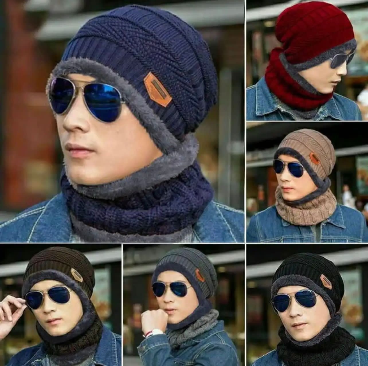 Wool Cap With Neck Warmer | Beanie And Scarf Set With Fleece Mask | Winter Thermal Wool Cap For Men And Women | Random Color view 4
