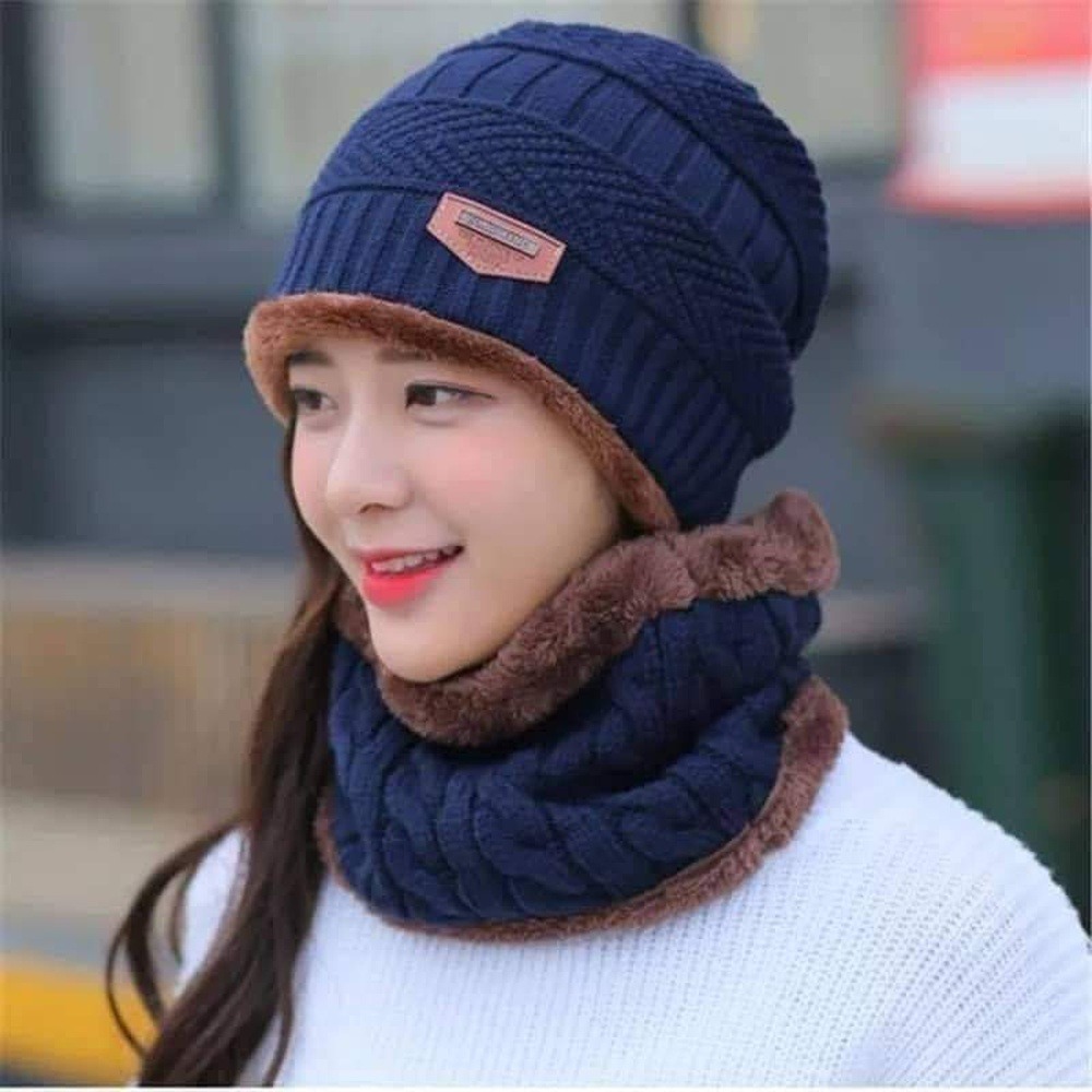 Wool Cap With Neck Warmer | Beanie And Scarf Set With Fleece Mask | Winter Thermal Wool Cap For Men And Women | Random Color view 2