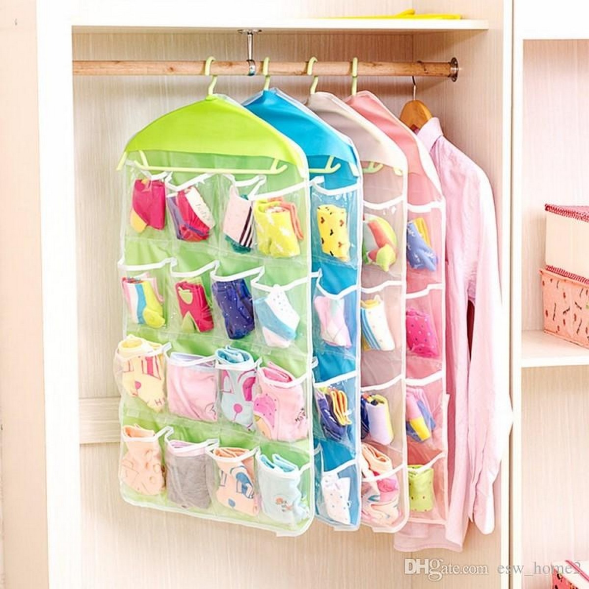 16-Pocket Multifunction Hanging Storage Bag | Door & Wall Mounted Closet Organizer | Random Colour buy online in Pakistan