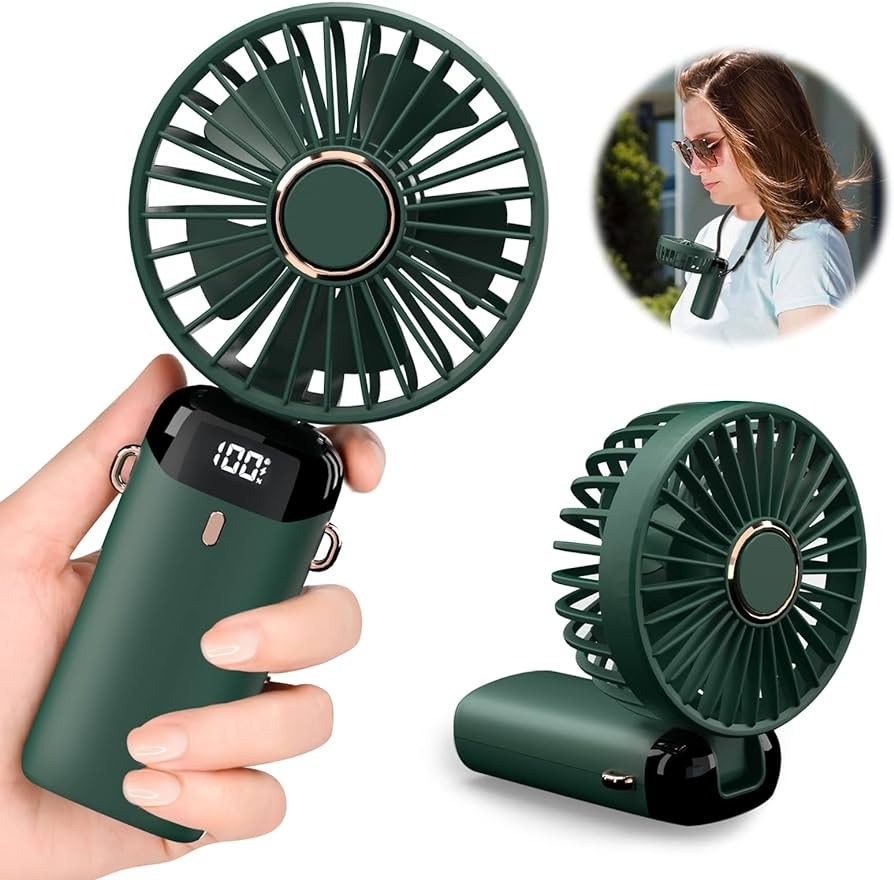 Digital Display Portable Mini Fan | 5-in-1 Multipurpose USB-C Rechargeable Handheld Fan - With Cable — Buy Online at Best Price in Pakistan on FlipcartPK