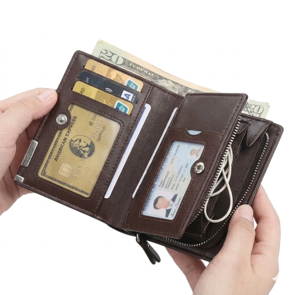 Balebaily Compact Short Wallet – Multi Card Holder with Money Clip & Coin Pocket for Men & Women thumbnail 3