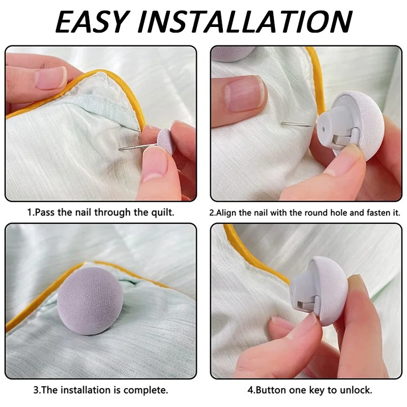 Premium Mushroom-Style Bedsheet Clips – Pack of 4 Elastic Quilt & Sheet Fixer Buckles (Random Color) buy online in Pakistan