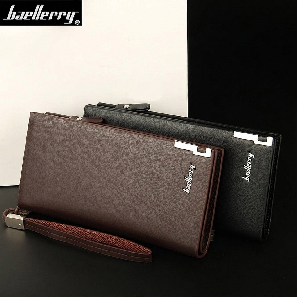 Baellerry Long Wallet for Men & Women – Premium Leather Finish, 12 Card Slots, Zipper Pocket, Large Capacity Stylish Purse