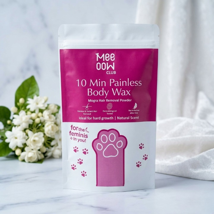 Meeoow Club 10 Min Painless Body Wax Powder – Mogra Scented Herbal Hair Removal Powder (100g) buy online in Pakistan