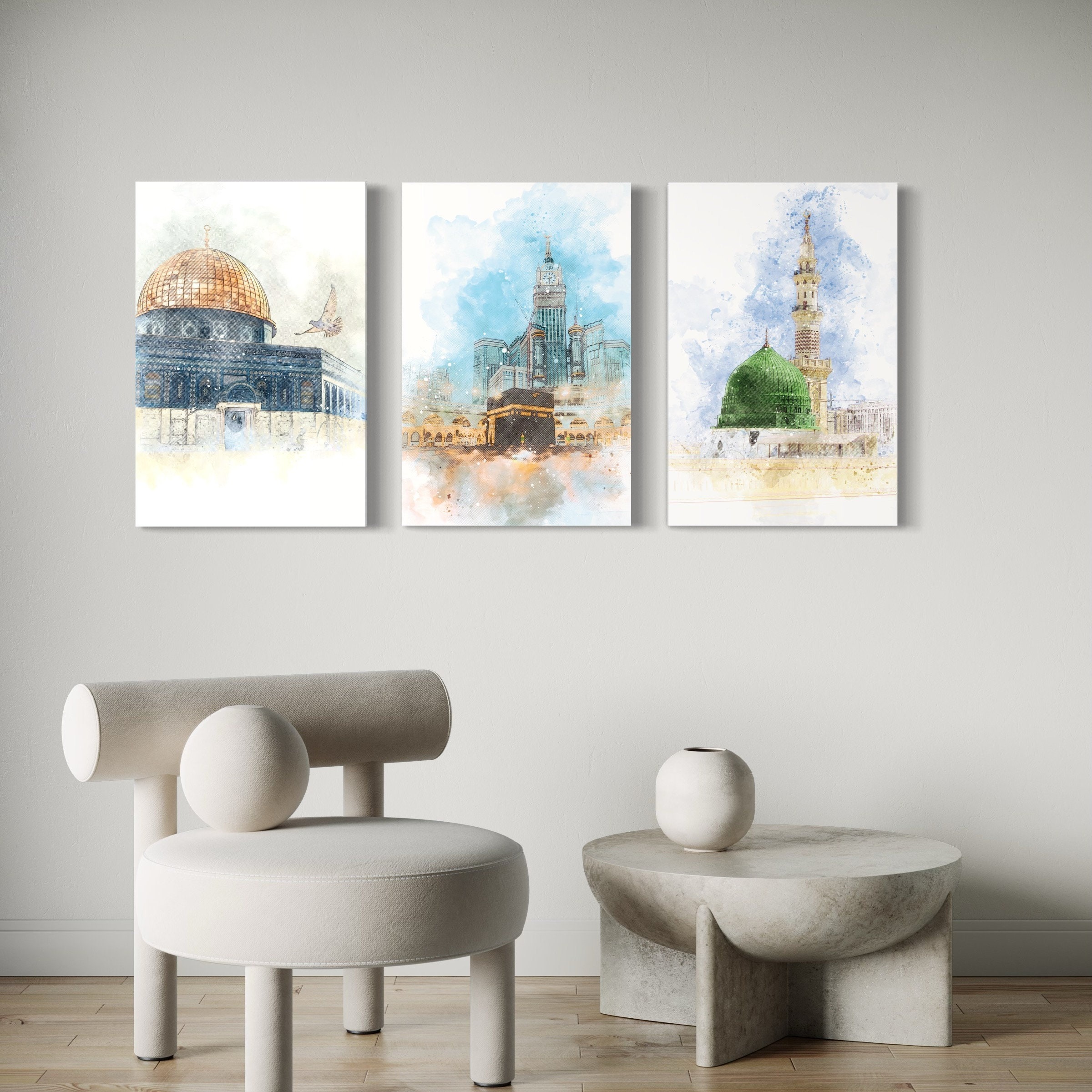 Set of 3 Premium Wall Art Photo Tiles – Modern Home Decor Sets 8x11 buy online in Pakistan
