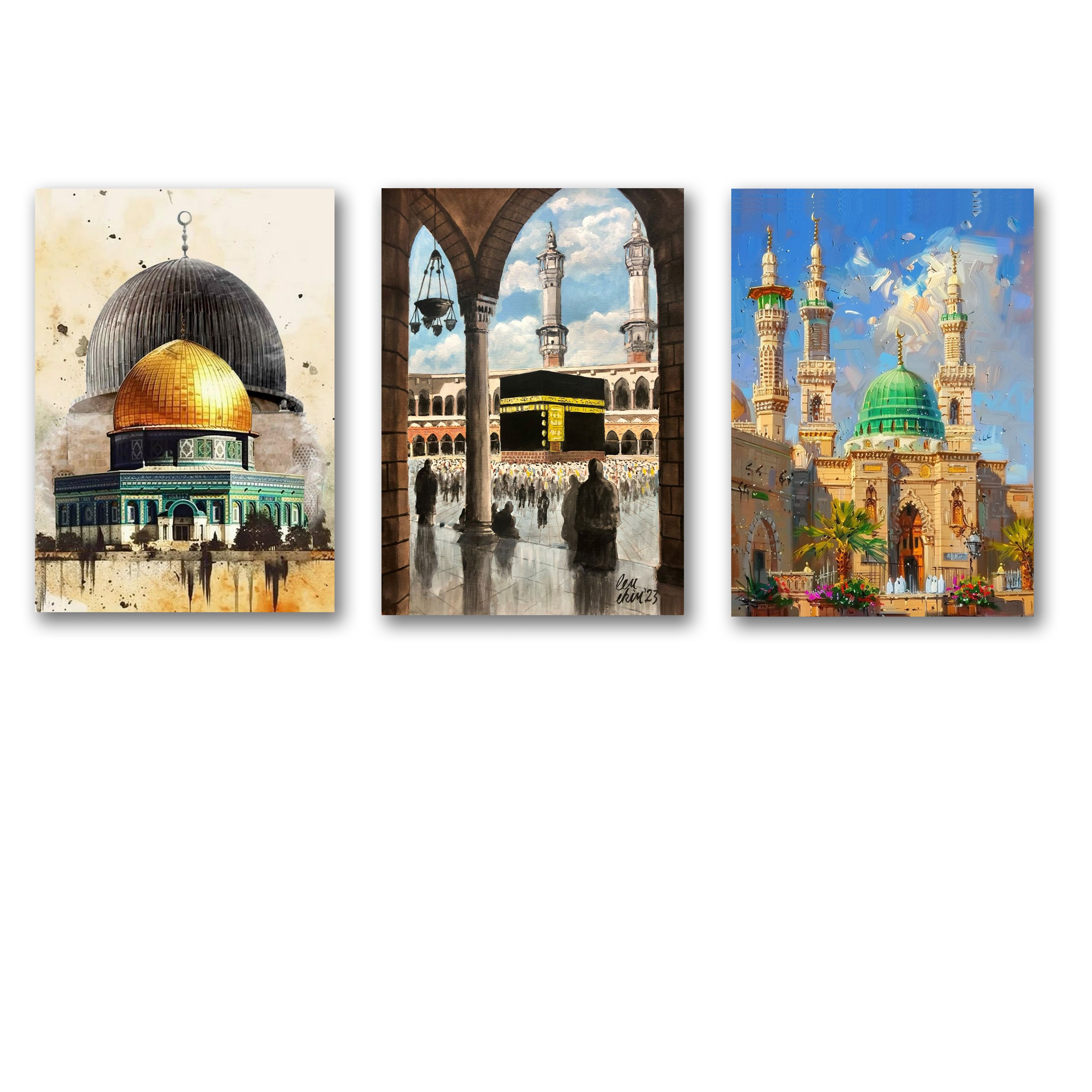 Set of 3 Premium Wall Art Photo Tiles – Modern Home Decor Sets 8x11 buy online in Pakistan