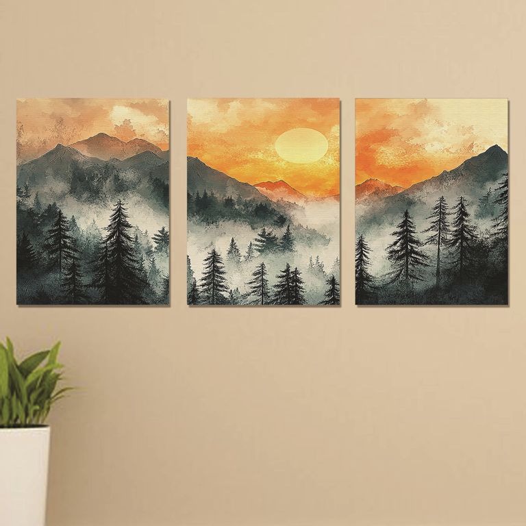 Set of 3 Premium Wall Art Photo Tiles – Modern Home Decor Sets 8x11 buy online in Pakistan
