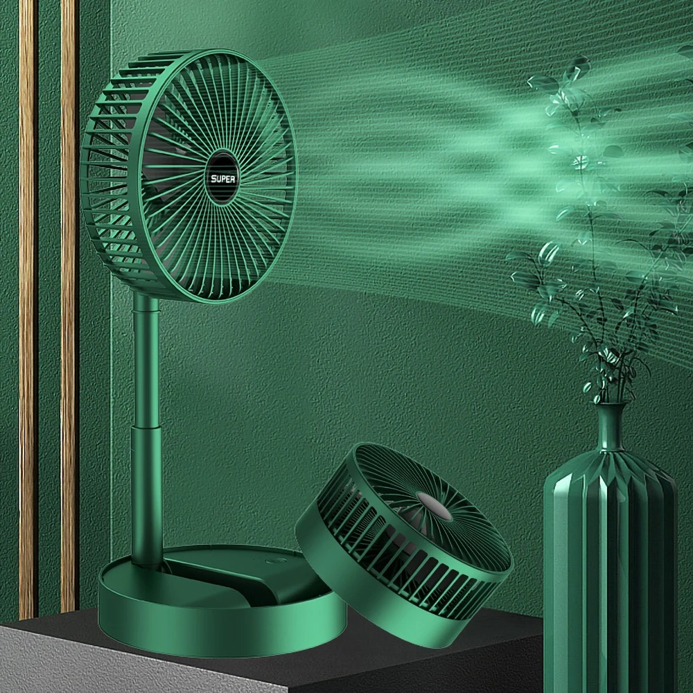 Portable Rechargeable Foldable Table Fan 2400mAh USB Charging | 3 Speed Silent Desktop Fan | Adjustable Mini Fan for Home, Office & Travel view 5