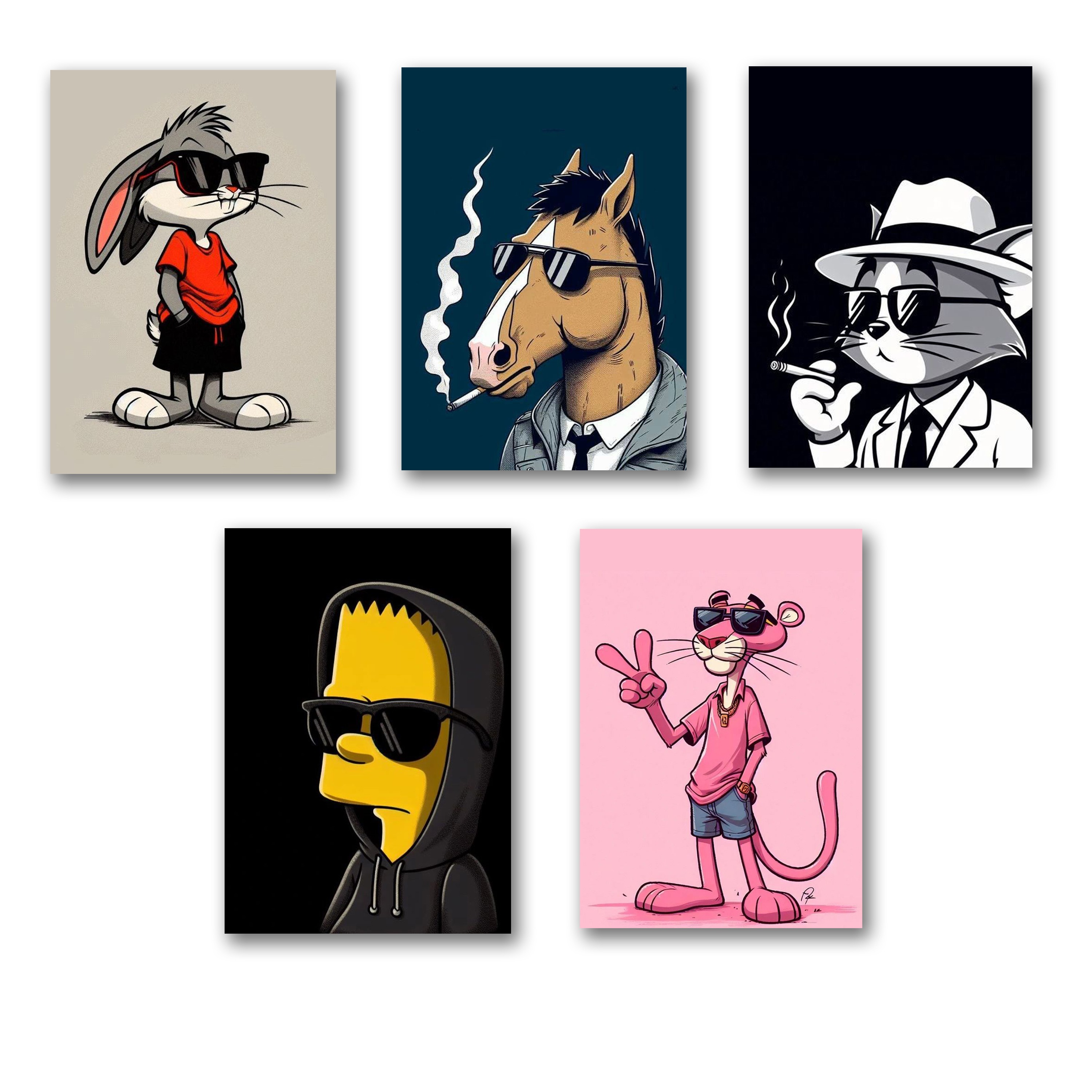 Set of 5 Premium Wall Art Photo Tiles – Modern Home Decor Sets 8x11 buy online in Pakistan
