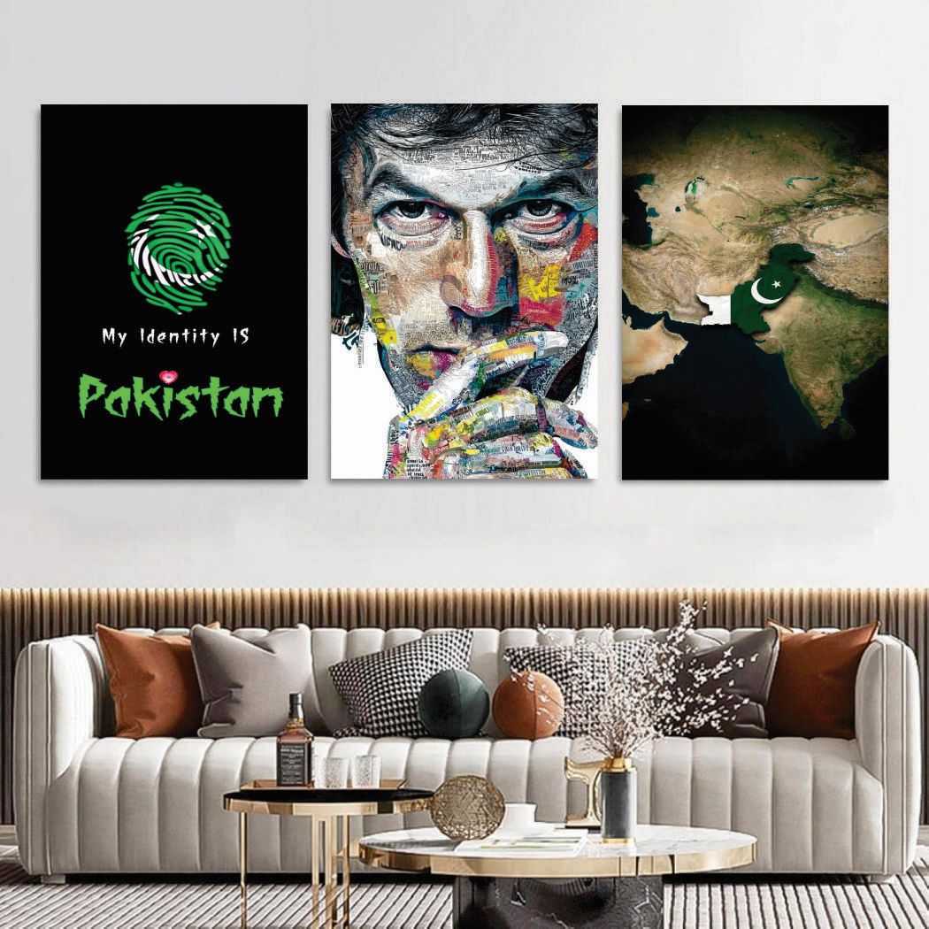 Set of 3 Premium Wall Art Photo Tiles – Modern Home Decor Sets 8x11 buy online in Pakistan