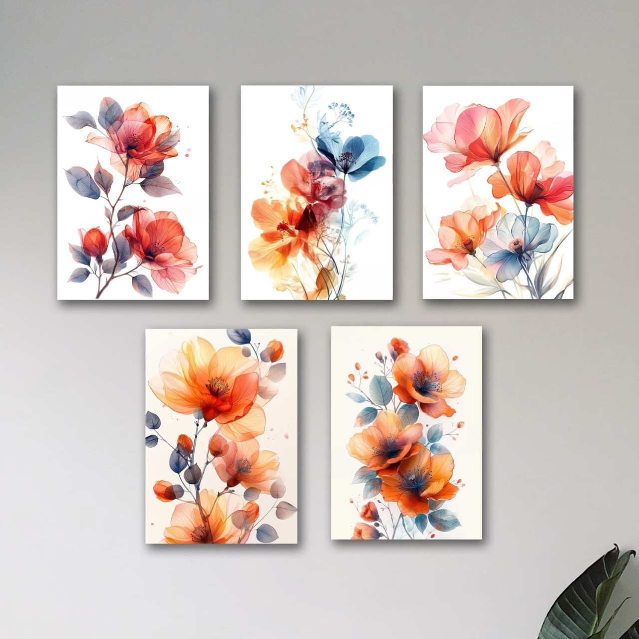 Set of 5 Premium Wall Art Photo Tiles – Modern Home Decor Sets 8x11 buy online in Pakistan