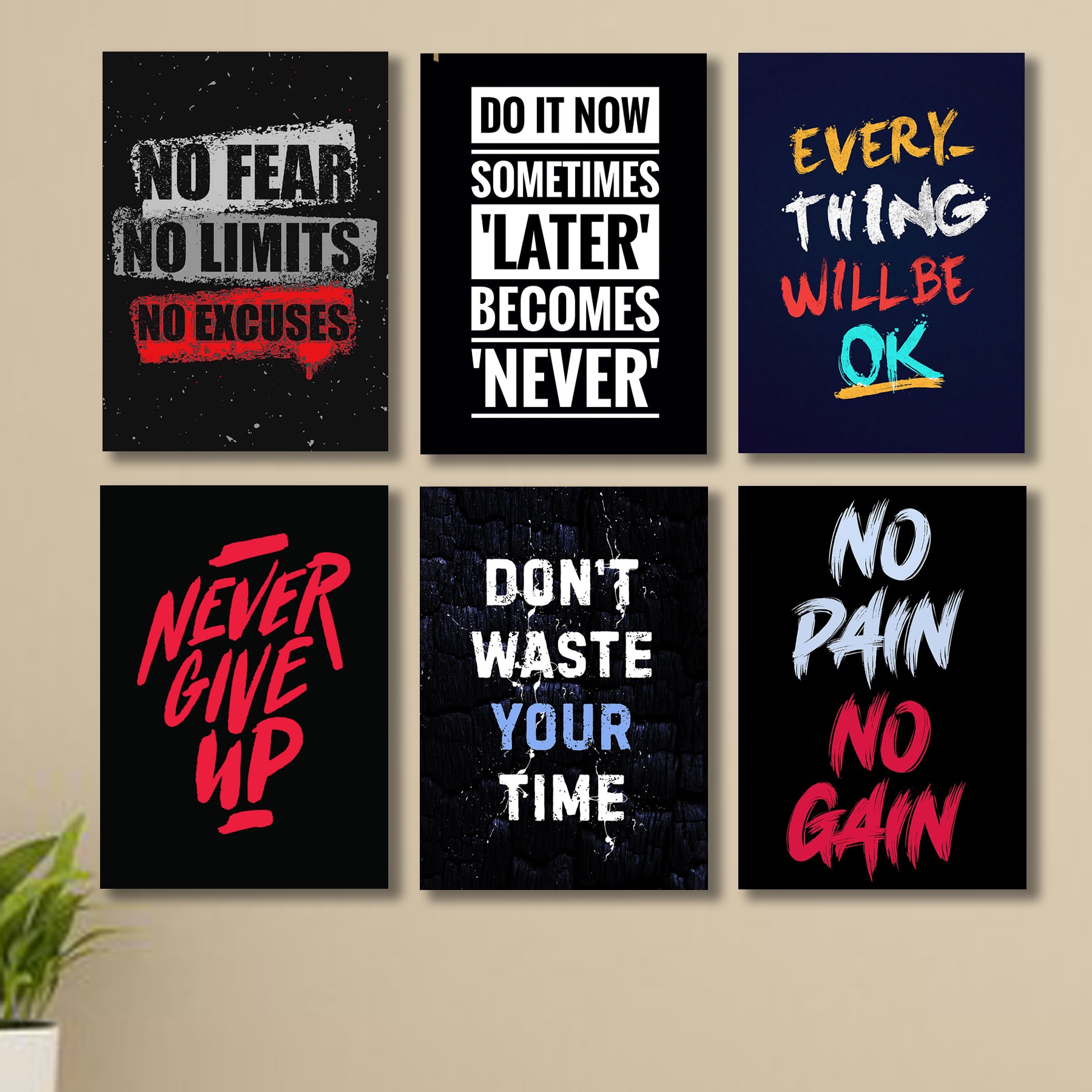 Set of 6 Premium Wall Art Photo Tiles – Modern Home Decor Sets 8x11 buy online in Pakistan