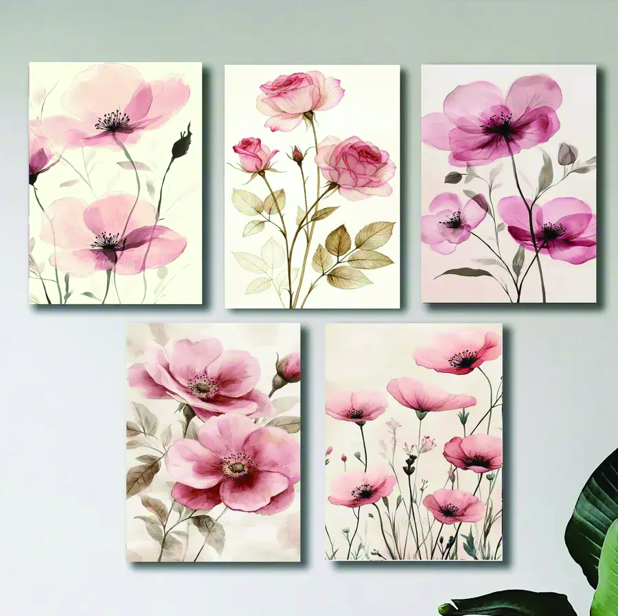 Set of 5 Premium Wall Art Photo Tiles – Modern Home Decor Sets 8x11 buy online in Pakistan