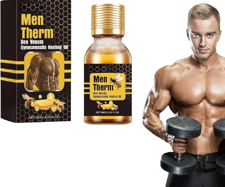 Men Therm Bee Venom Gynecomastia Heating Oil for Men Chest Firming Massage Oil thumbnail 4