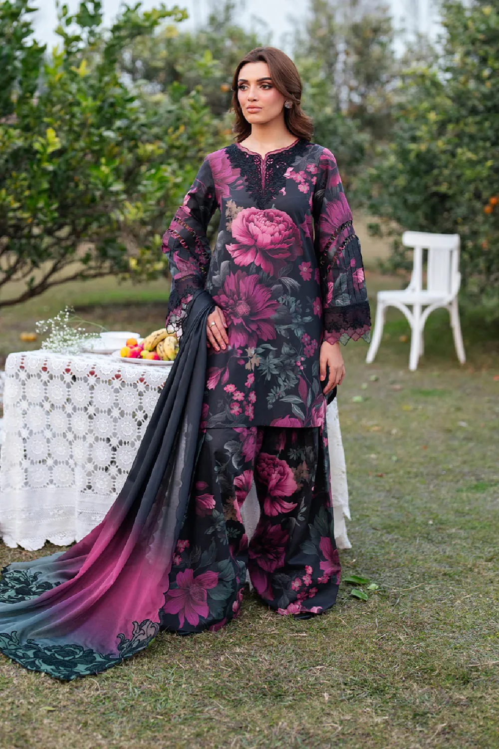 Iznik Digital Printed 3Pc Embroidered Lawn Unstitched Suit with Chiffon Dupatta – Summer Collection 2026 buy online in Pakistan