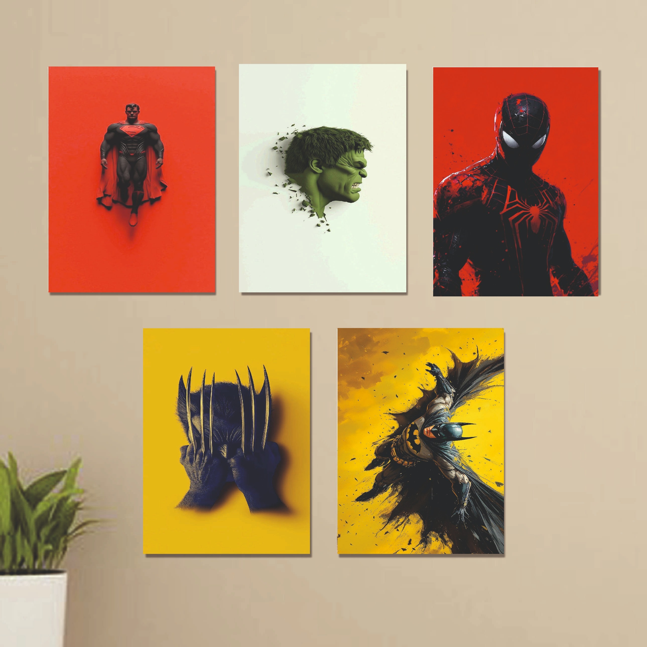 Set of 5 Premium Wall Art Photo Tiles – Modern Home Decor Sets 8x11 buy online in Pakistan