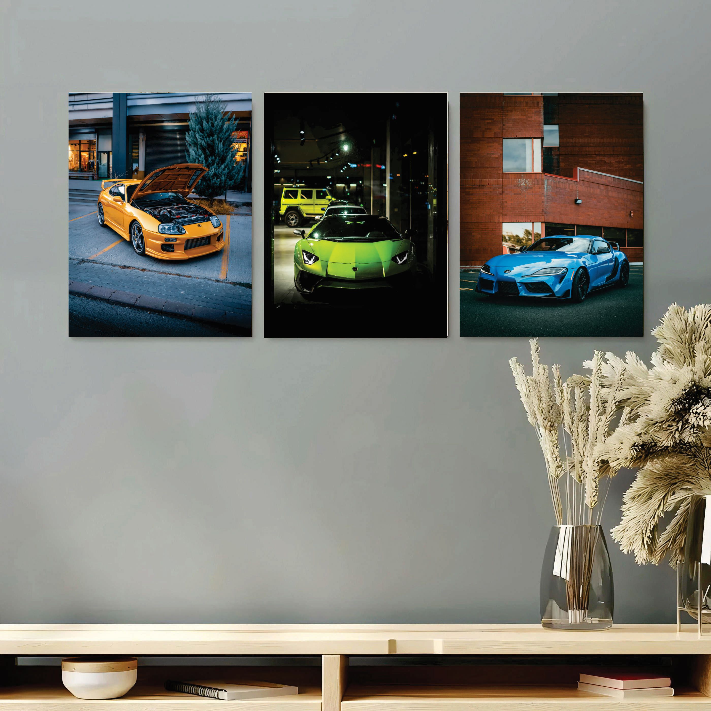 Set of 3 Premium Wall Art Photo Tiles – Modern Home Decor Sets 8x11 buy online in Pakistan