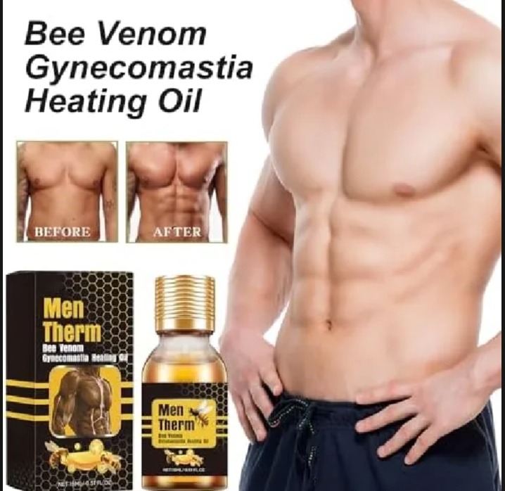 Men Therm Bee Venom Gynecomastia Heating Oil for Men Chest Firming Massage Oil thumbnail 2