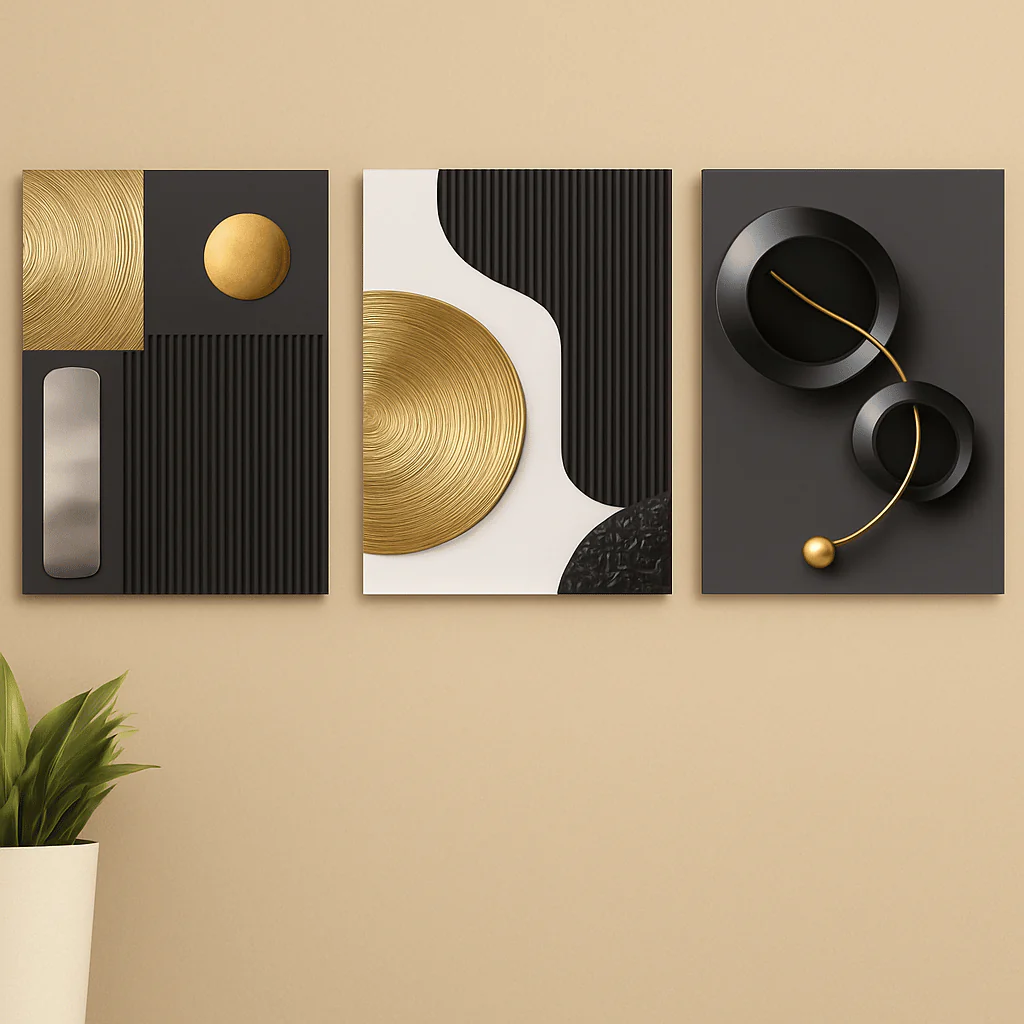 Set of 3 Premium Wall Art Photo Tiles – Modern Home Decor Sets 8x11 buy online in Pakistan