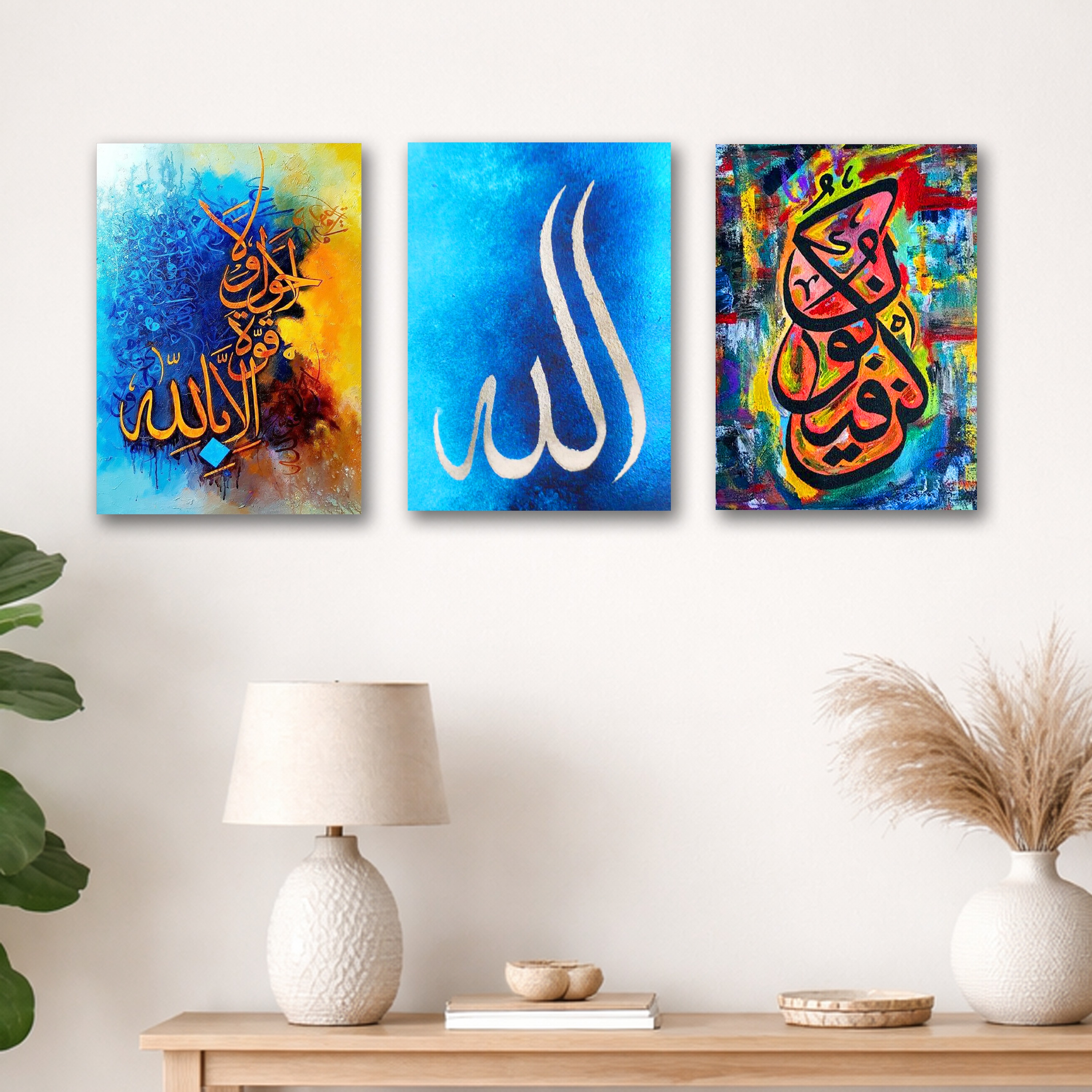 Set of 3 Premium Wall Art Photo Tiles – Modern Home Decor Sets 8x11 buy online in Pakistan