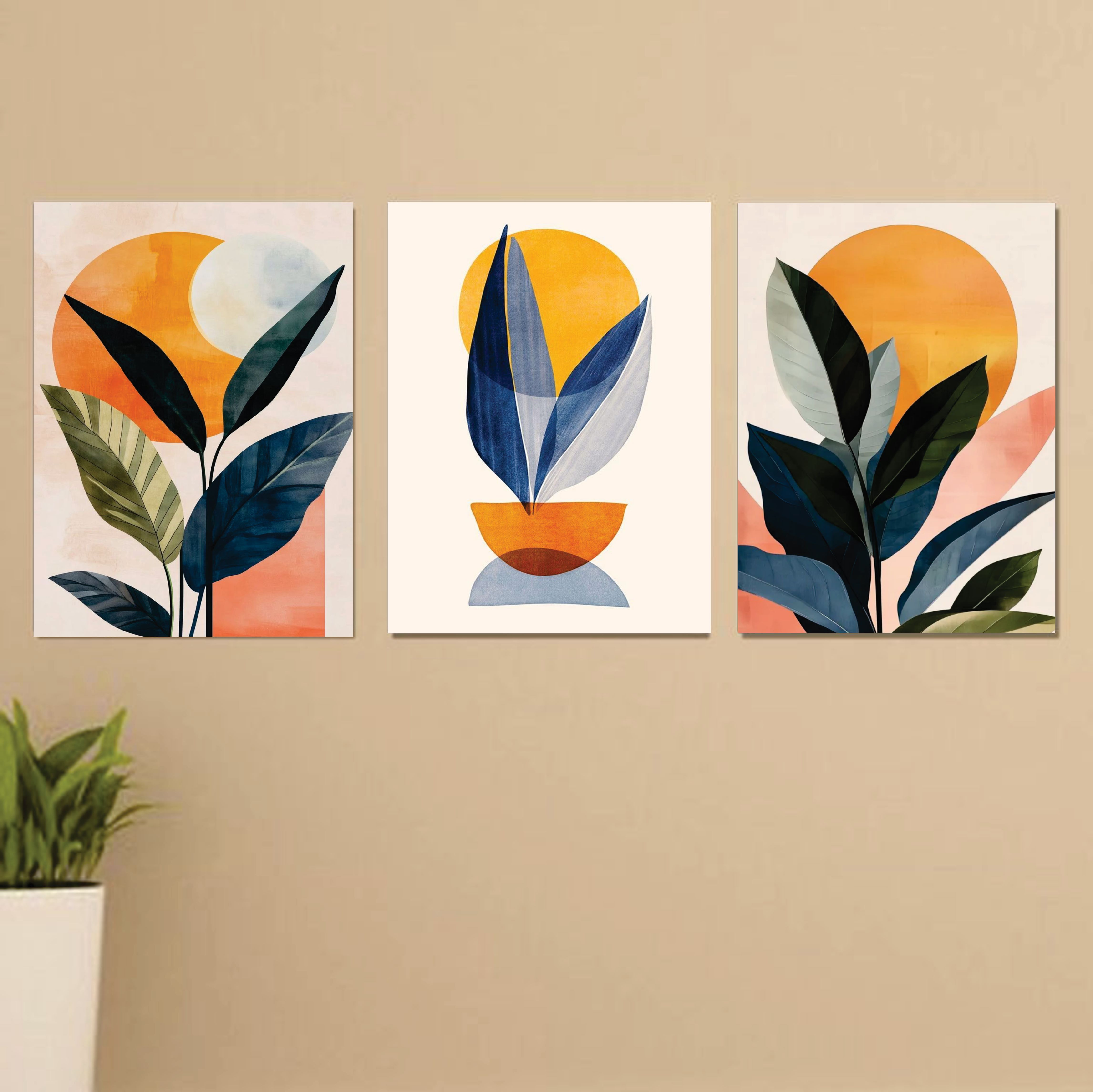 Set of 3 Premium Wall Art Photo Tiles – Modern Home Decor Sets 8x11 buy online in Pakistan