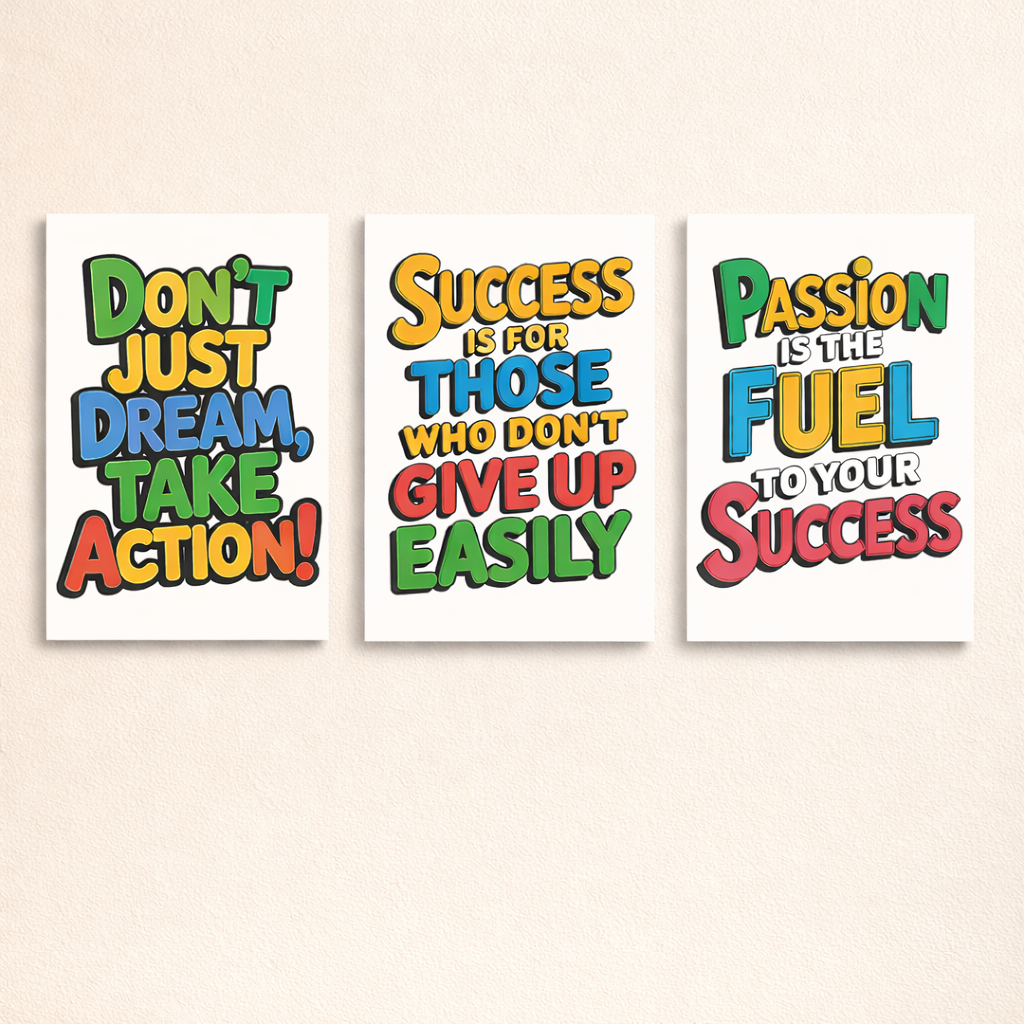 Set of 3 Premium Wall Art Photo Tiles – Modern Home Decor Sets 8x11 buy online in Pakistan
