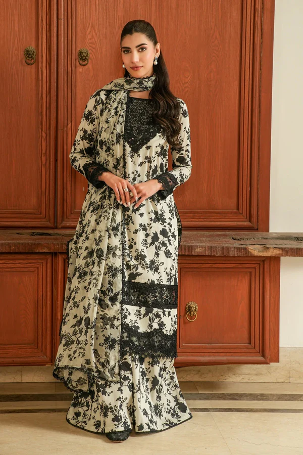 Digital Printed Lawn Dress With Chiffon Printed Dupatta (Unstitched) buy online in Pakistan